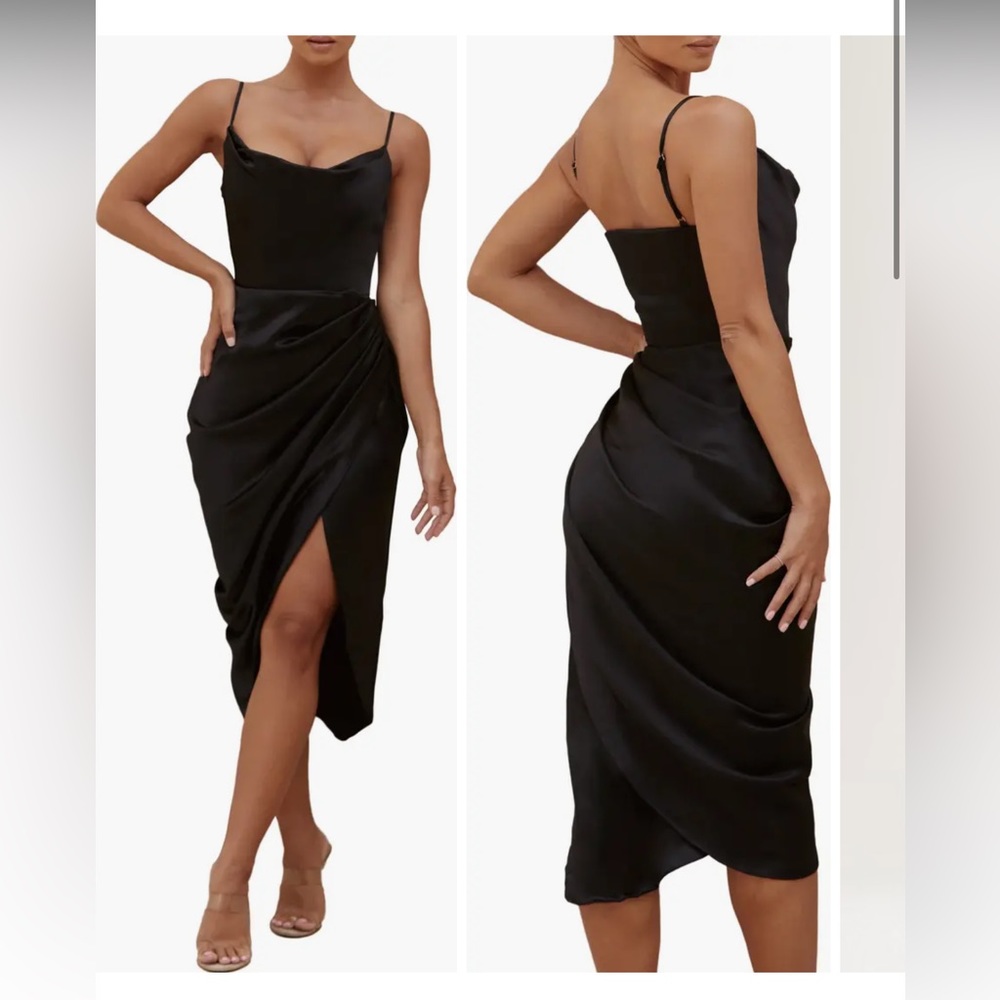 Reva Satin Gathered Corset Dress
HOUSE OF CB
